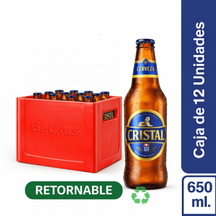 Cerveza CRISTAL Botella de 650ml 12 uni