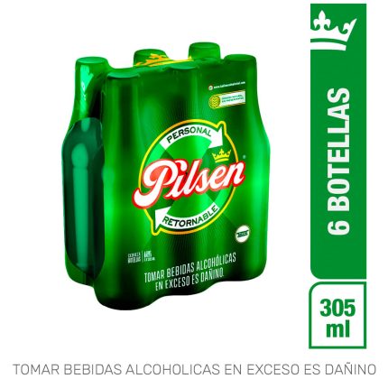 Cerveza PILSEN Callao Botella 305ml Pack de 6 uni