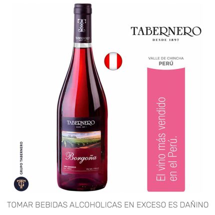 Vino Tinto TABERNERO Borgoña Semiseco Botella 750ml