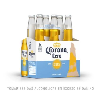Cerveza CORONA Cero sin Alcohol Botella 355ml Pack 6 uni