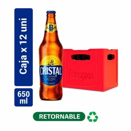 Cerveza CRISTAL Botella 650ml Caja 12 uni