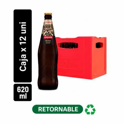 Cerveza CUSQUEÑA Negra Botella 620ml Caja 12 uni