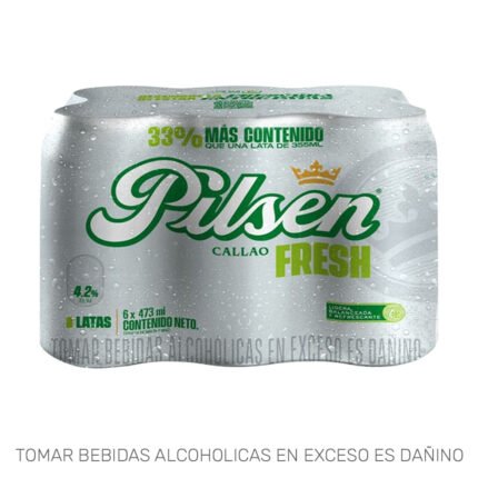 Cerveza PILSEN Callao Fresh Lata 473ml Pack 6 uni