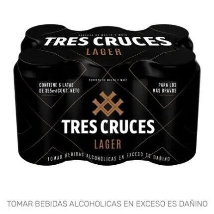 Cerveza TRES CRUCES Lager Lata 355ml Pack 6 uni