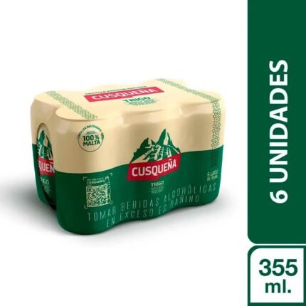 Cerveza CUSQUEÑA Cero Trigo Sin Alcohol Lata 355ml Pack 6 uni