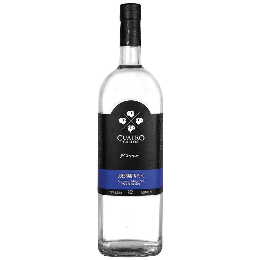 Pisco CUATRO GALLOS Quebranta Botella 1.75Lt Pisco CUATRO GALLOS Quebranta Botella 1.75L - Imagen 1