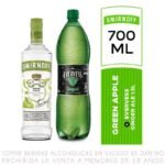 Vodka SMIRNOFF Apple Botella 700ml + Gaseosa EVERVESS Ginger Ale Botella 1.5L