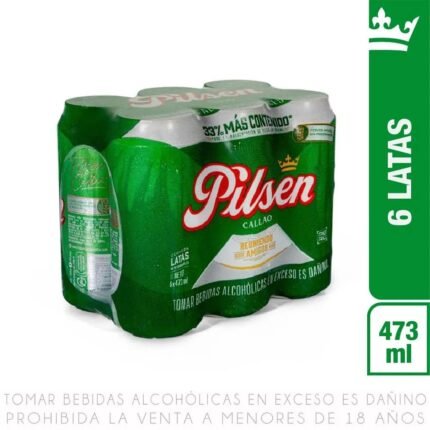 Cerveza PILSEN Lata 473ml Pack 6 uni