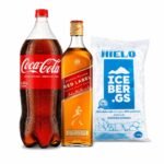Combo, Whisky JOHNNIE WALKER Red Label 750ml + Coca Cola 2.25L + Hielo 1.5kg