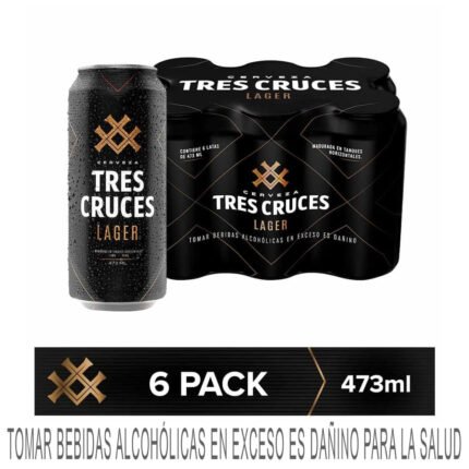 Cerveza TRES CRUCES Lata 473ml Pack 6 uni